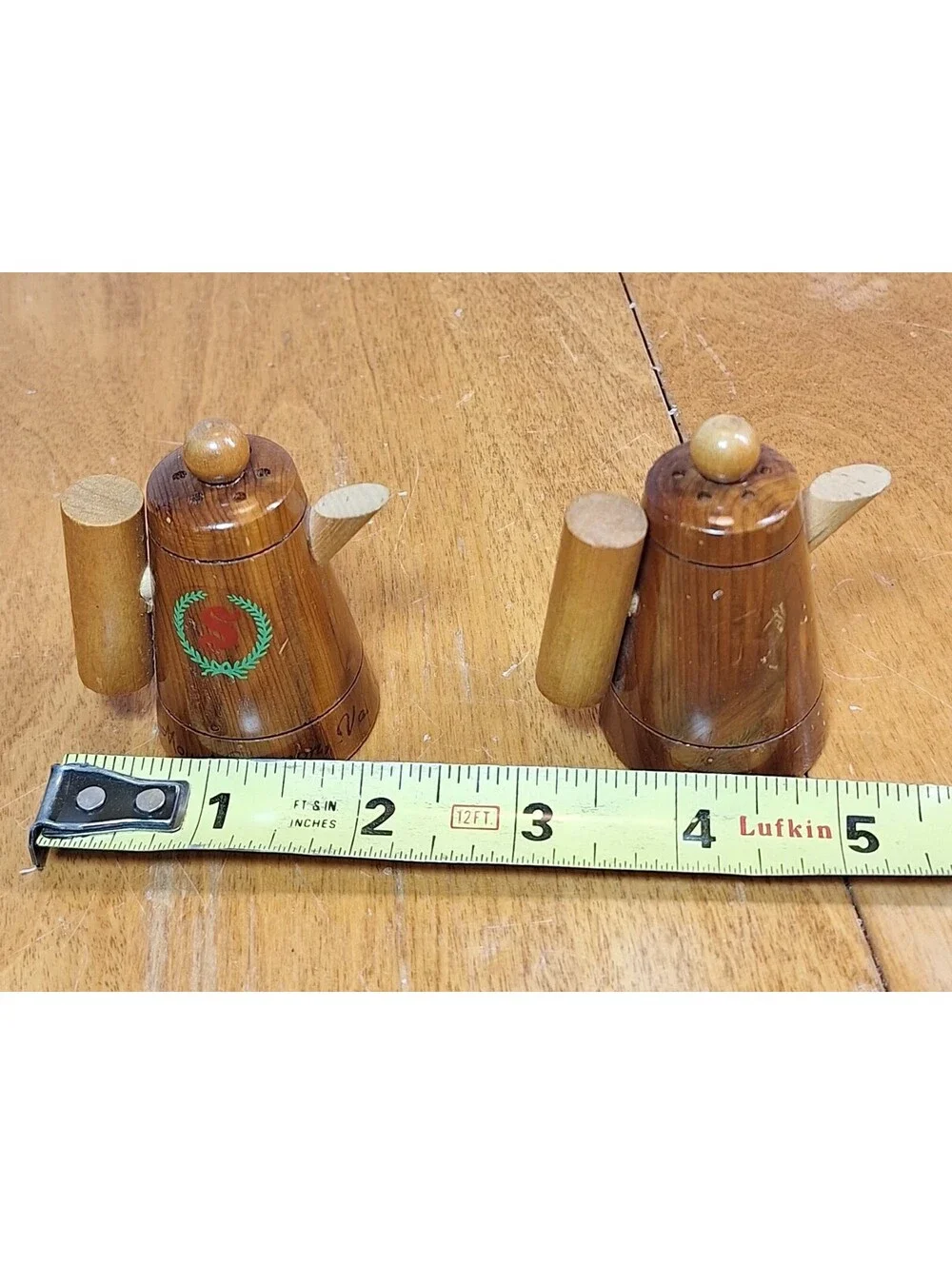 VTG Wooden Coffee Pot Souvenir Salt and Pepper Shakers From Mount Vernon, Va